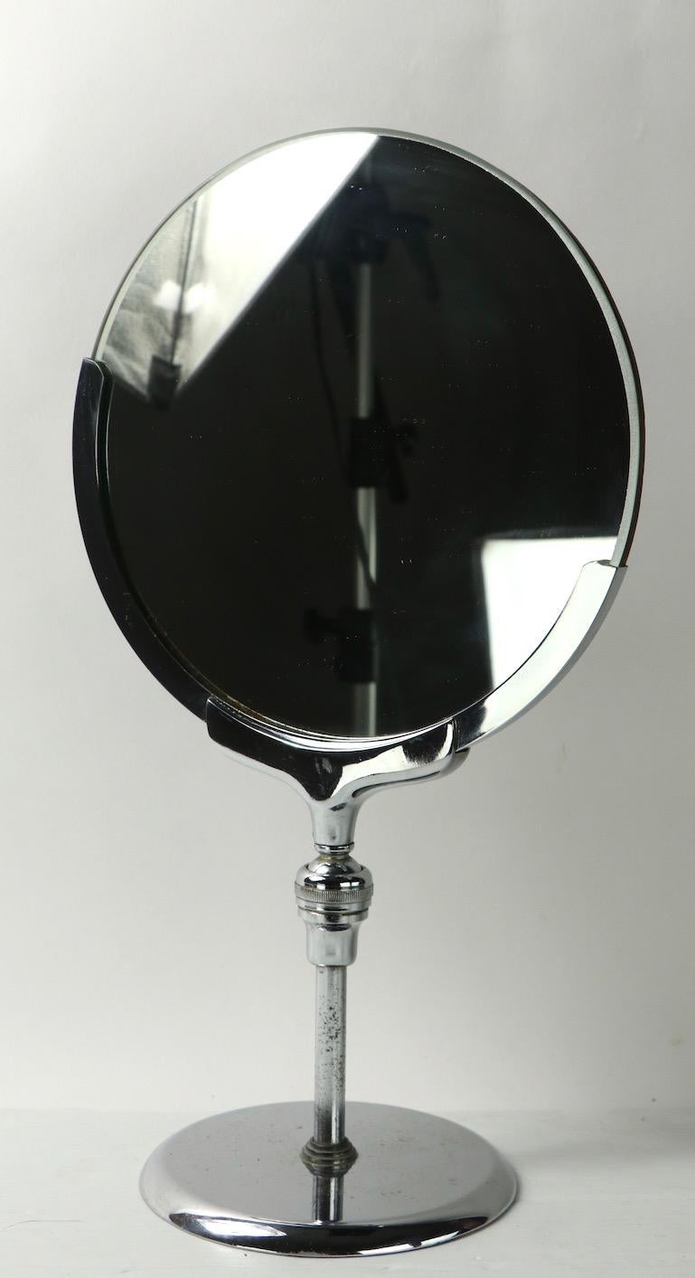 Art Deco Machine Age Chrome Make Up Mirror For Sale 9