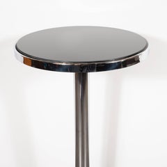 Art Deco Machine Age Chrome, Marble and Vitrolite Drinks Table