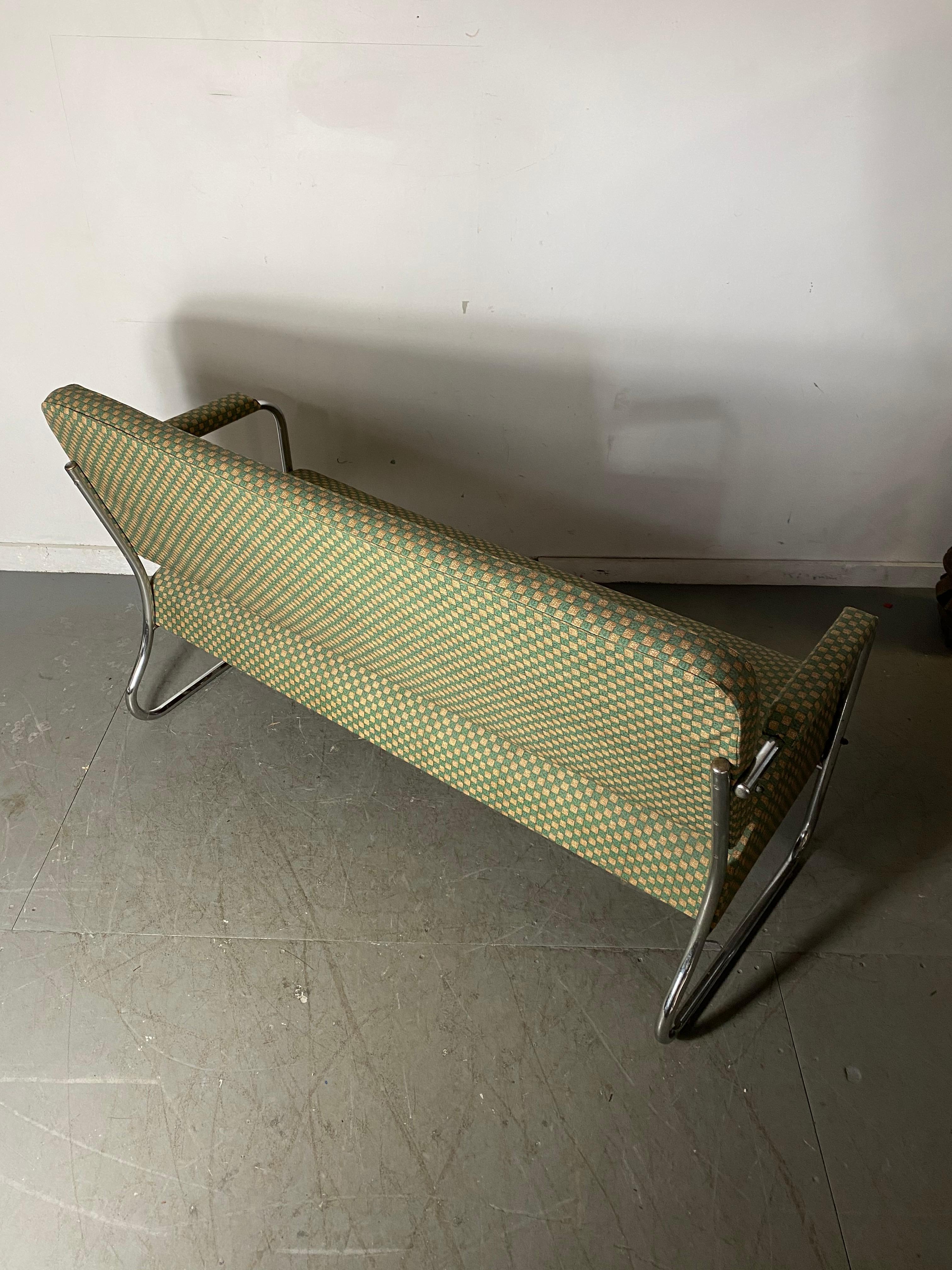 Art Deco / Machine Age Chrome Settee Designed by Gilbert Rohde for Troy Sunshade 4