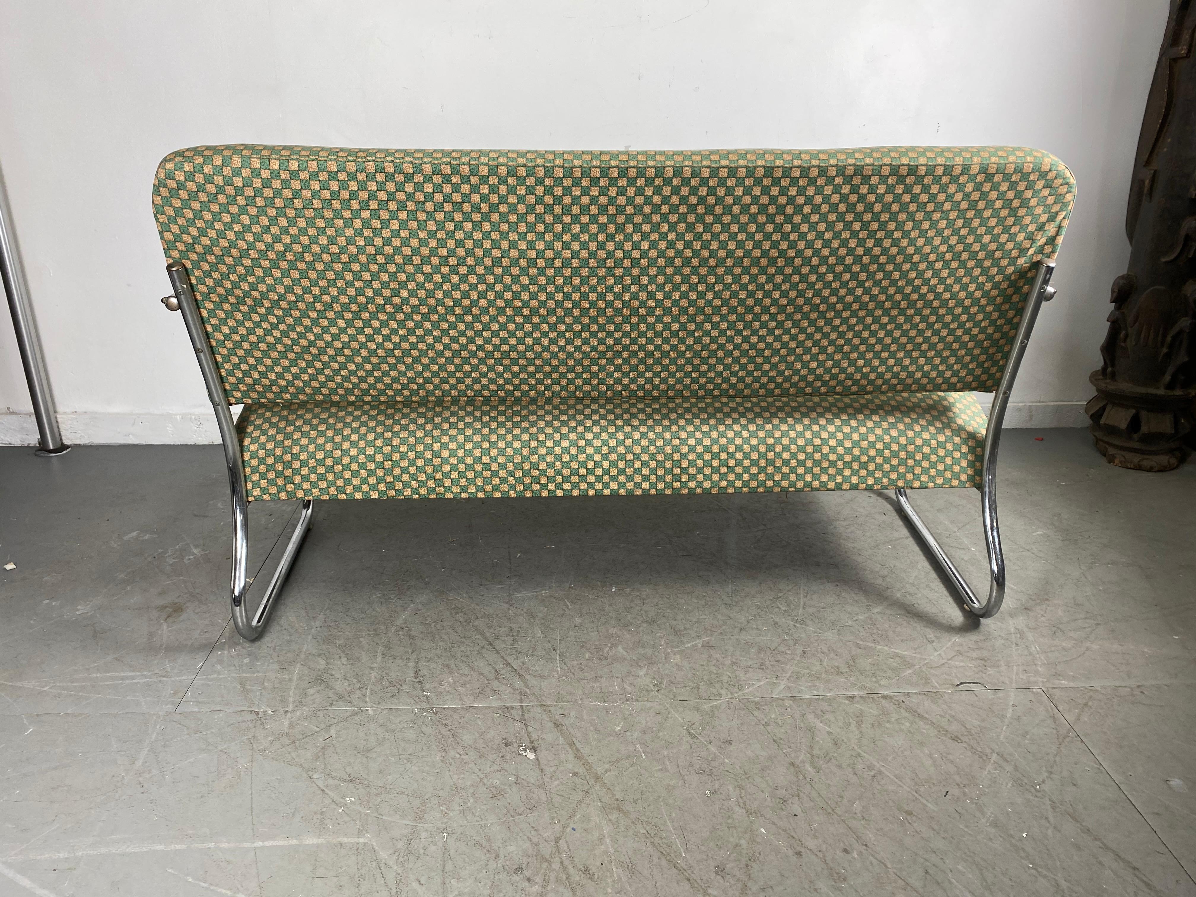 Art Deco / Machine Age Chrome Settee Designed by Gilbert Rohde for Troy Sunshade 3