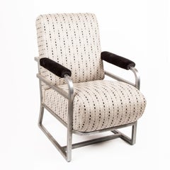 Art Deco machine Age Chrome Steel Lounge Chair after Raymond Loewy