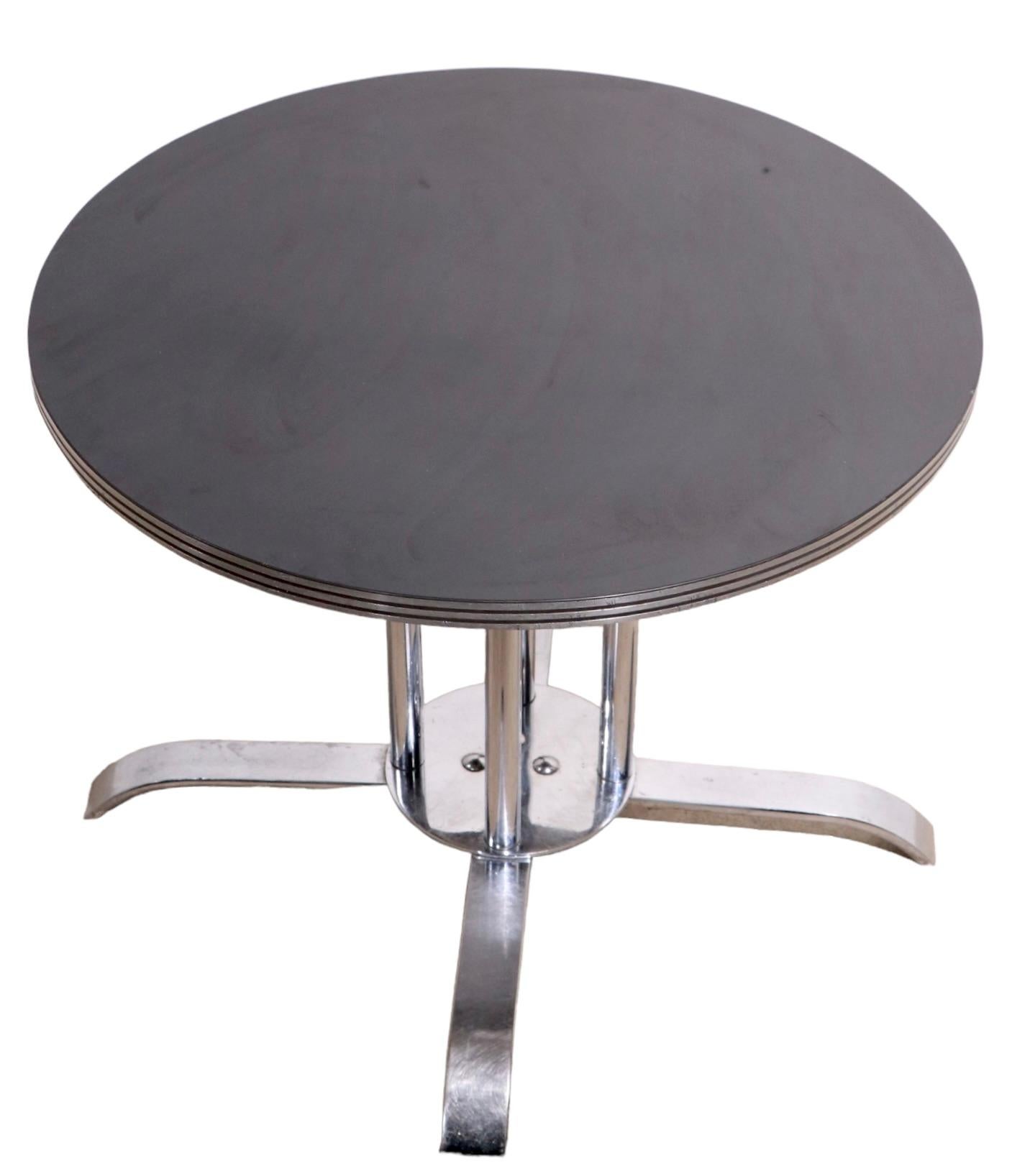 American Art Deco Machine Age Chrome Table by McKay Craft Furniture Made in USA c 1930's For Sale