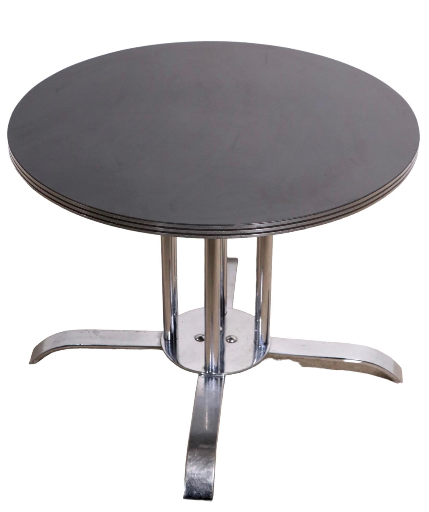 Art Deco Machine Age Chrome Table by McKay Craft Furniture Made in USA c 1930's In Good Condition For Sale In New York, NY
