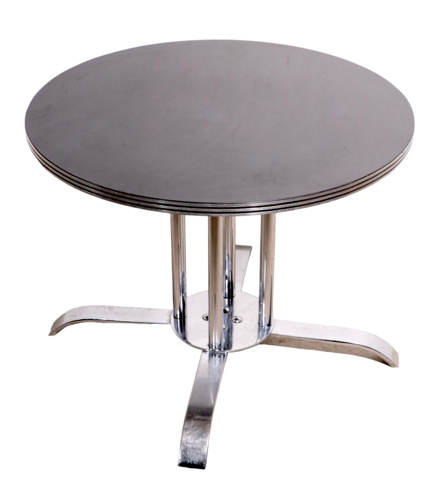 Mid-20th Century Art Deco Machine Age Chrome Table by McKay Craft Furniture Made in USA c 1930's For Sale