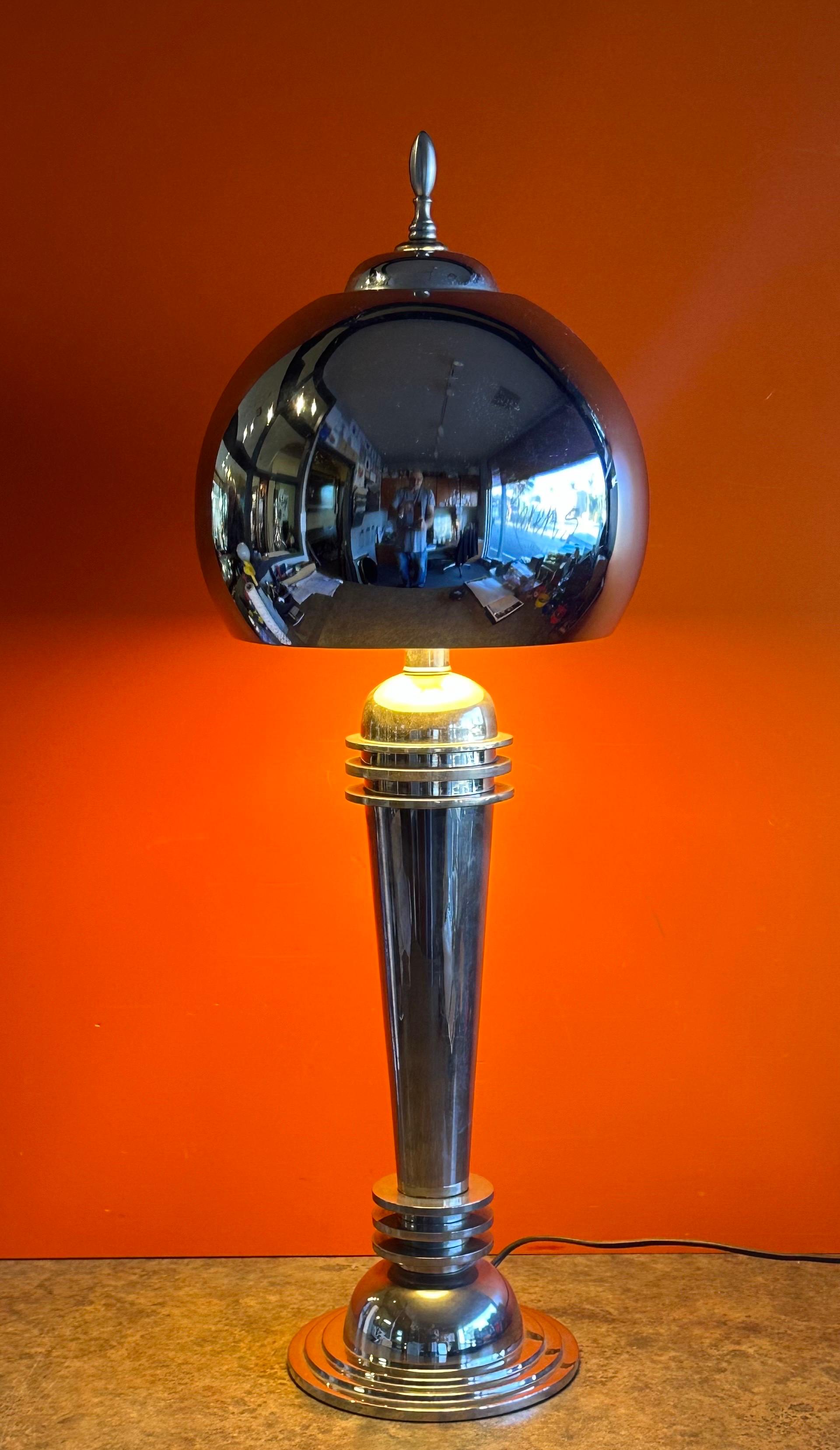 American Art Deco Machine Age Chrome Table Lamp For Sale