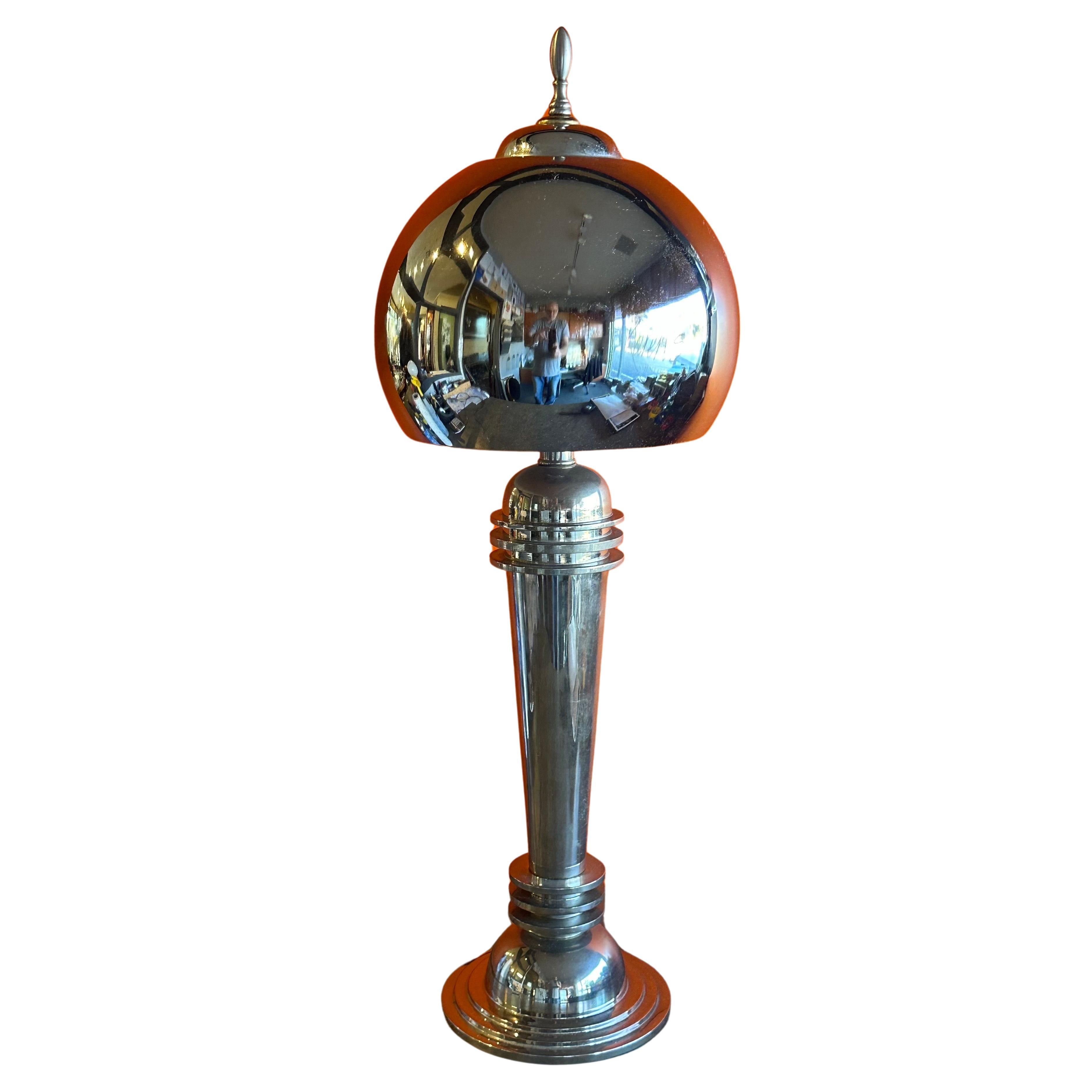 Art Deco Machine Age Chrom Tischlampe im Angebot