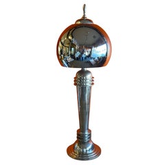 Antique Art Deco Machine Age Chrome Table Lamp