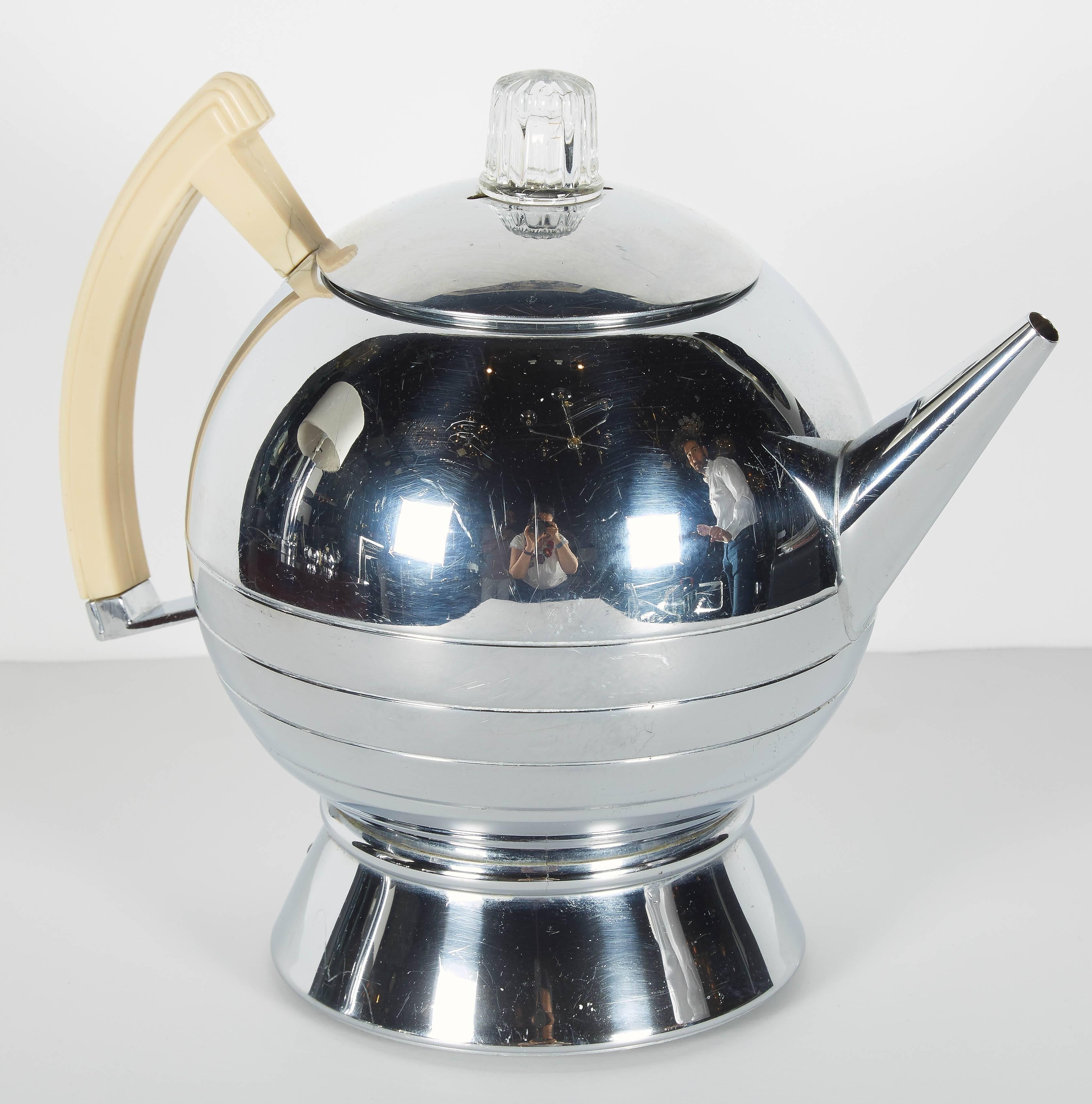 American Art Deco Machine Age Coffee Service Set by Walter Von Nessen for Chase