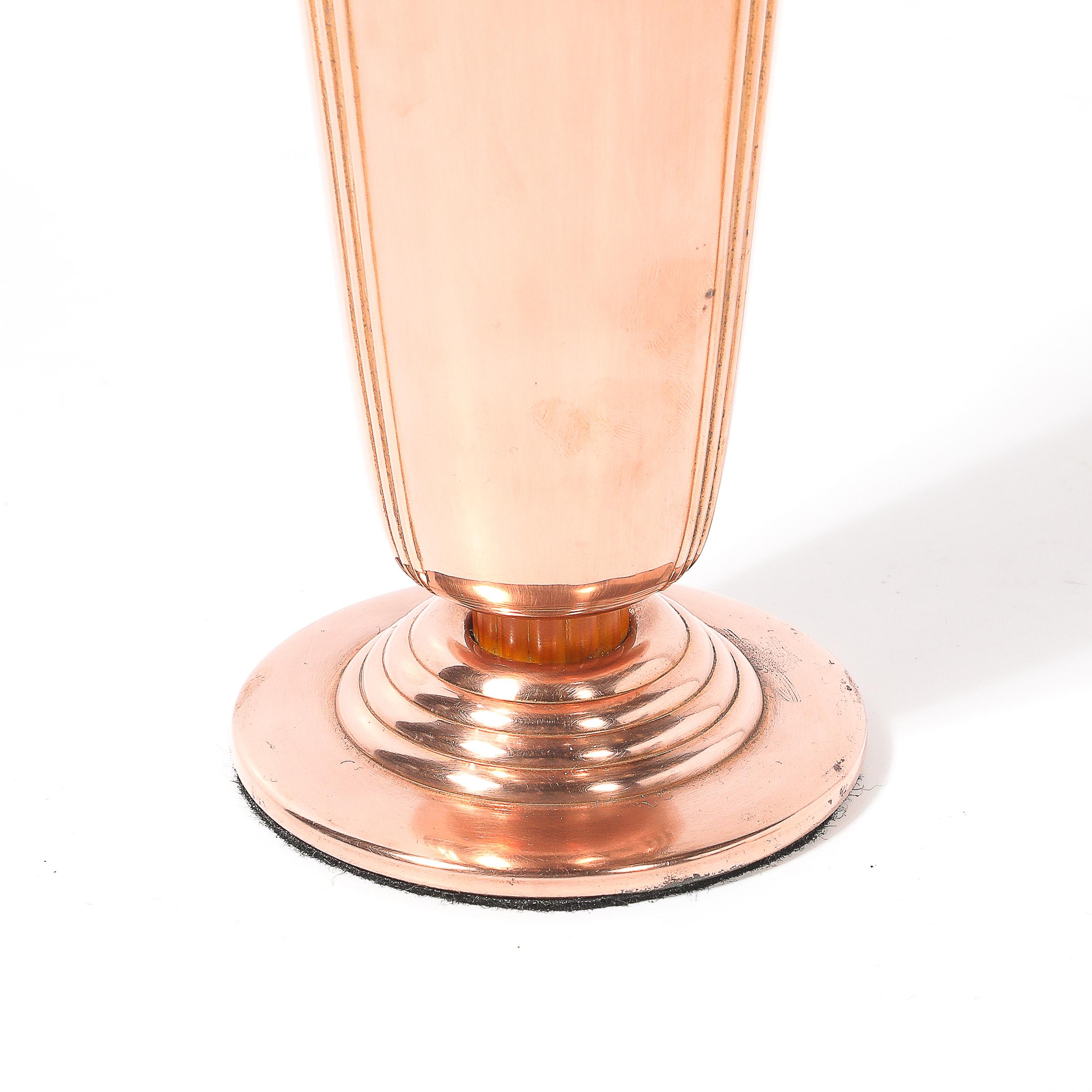 Vaso Art Déco in rame e bachelite 