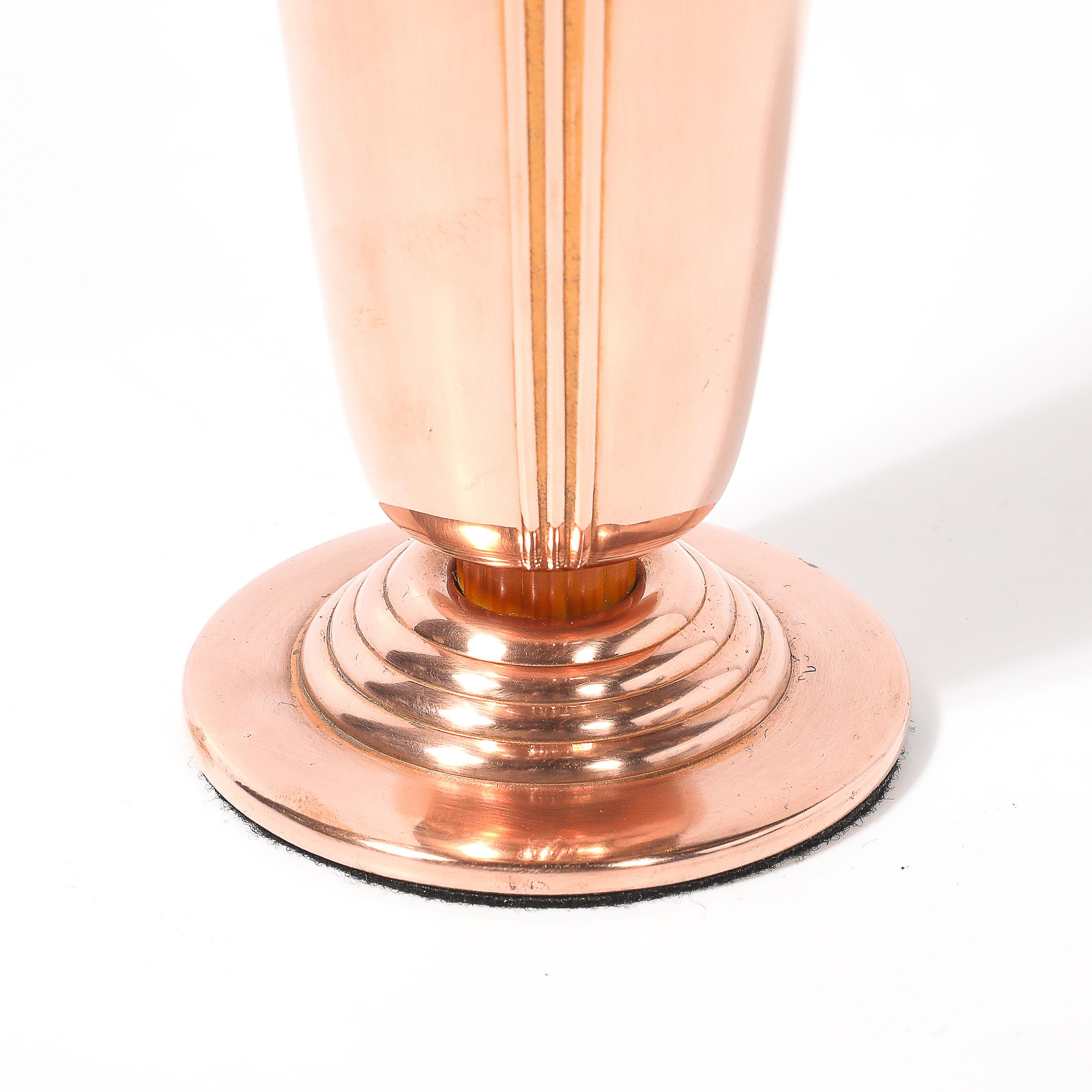 Vaso Art Déco in rame e bachelite 