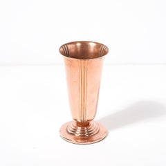 Art Deco Machine Age Copper & Bakelite "Minerva" Vase Signed Chase