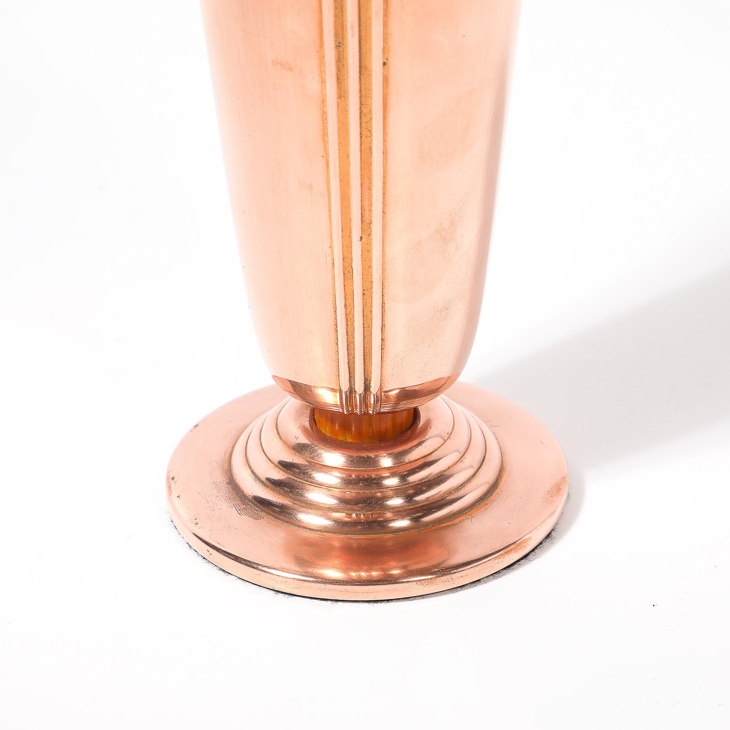 Americano Vaso Art Déco in rame e bachelite 