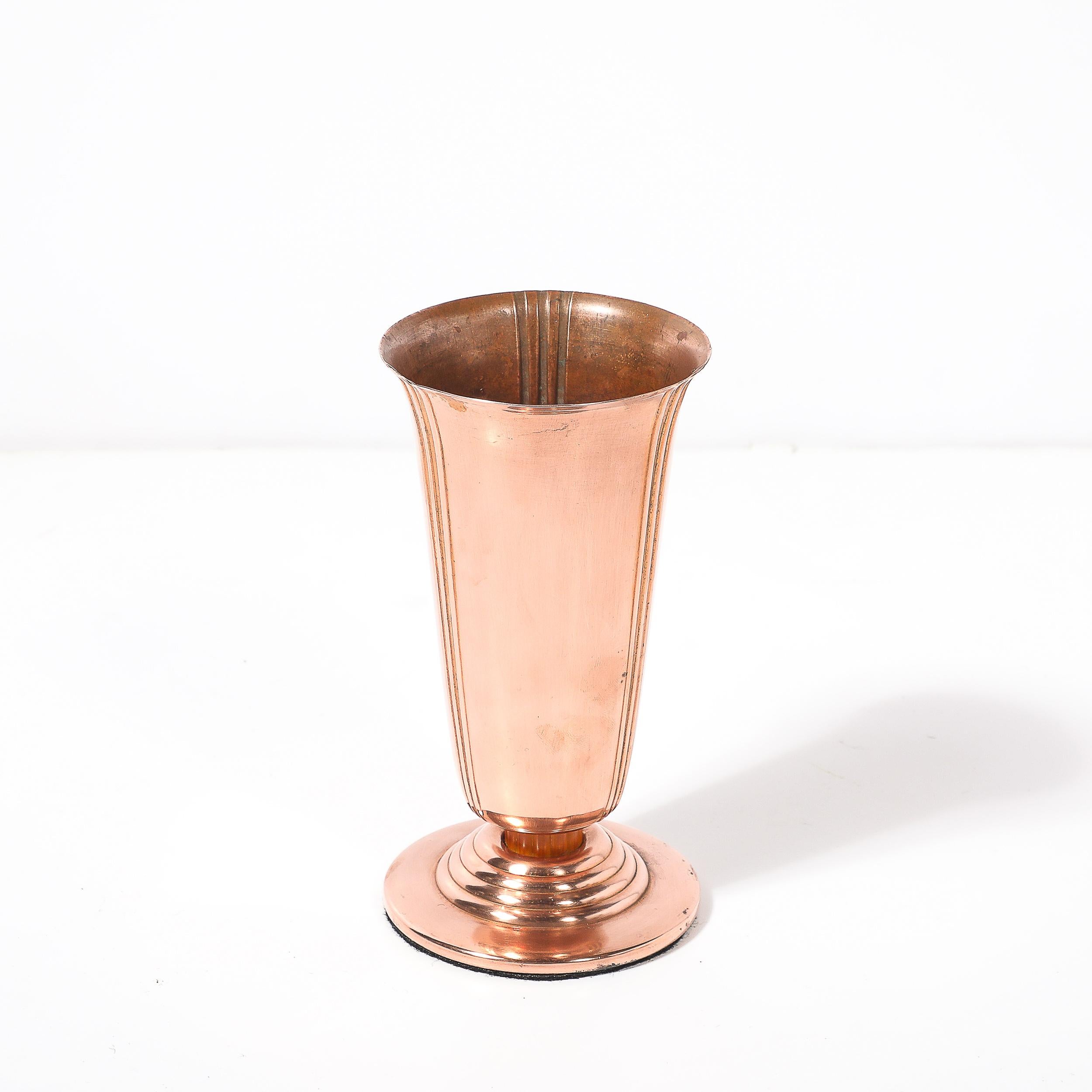 Vaso Art Déco in rame e bachelite 