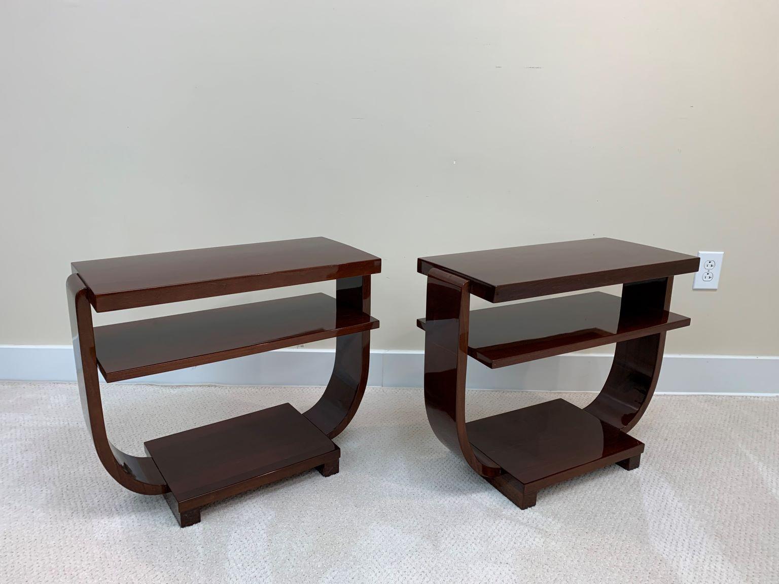 Art Deco Machine Age End Tables by Modernage Furniture Company, Circa 1930's In Excellent Condition In Bernville, PA