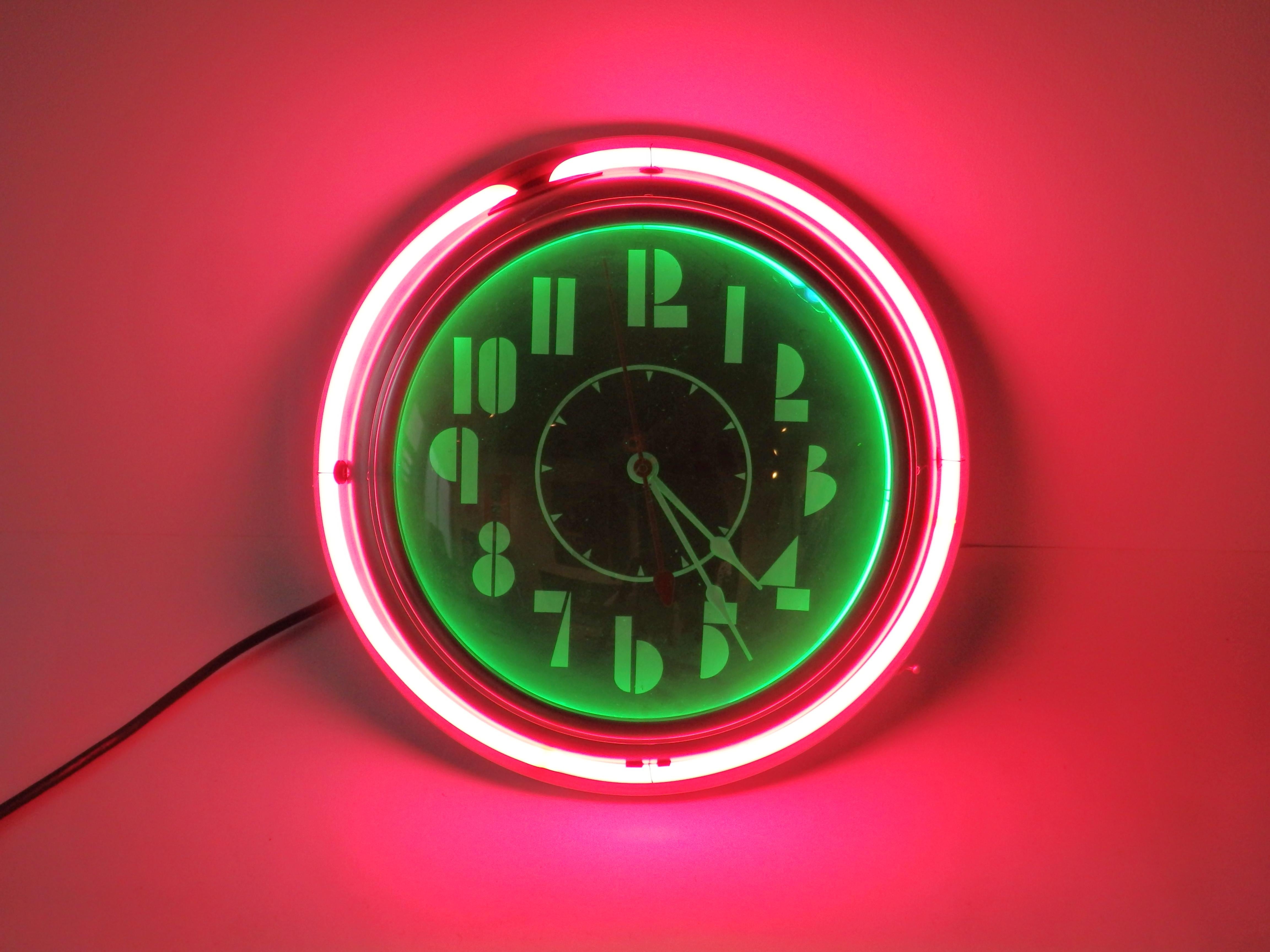 vintage neon clocks
