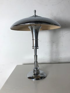 Art Deco Machine Age Faries Chrome Desk Lamp Attributed to KEM Weber