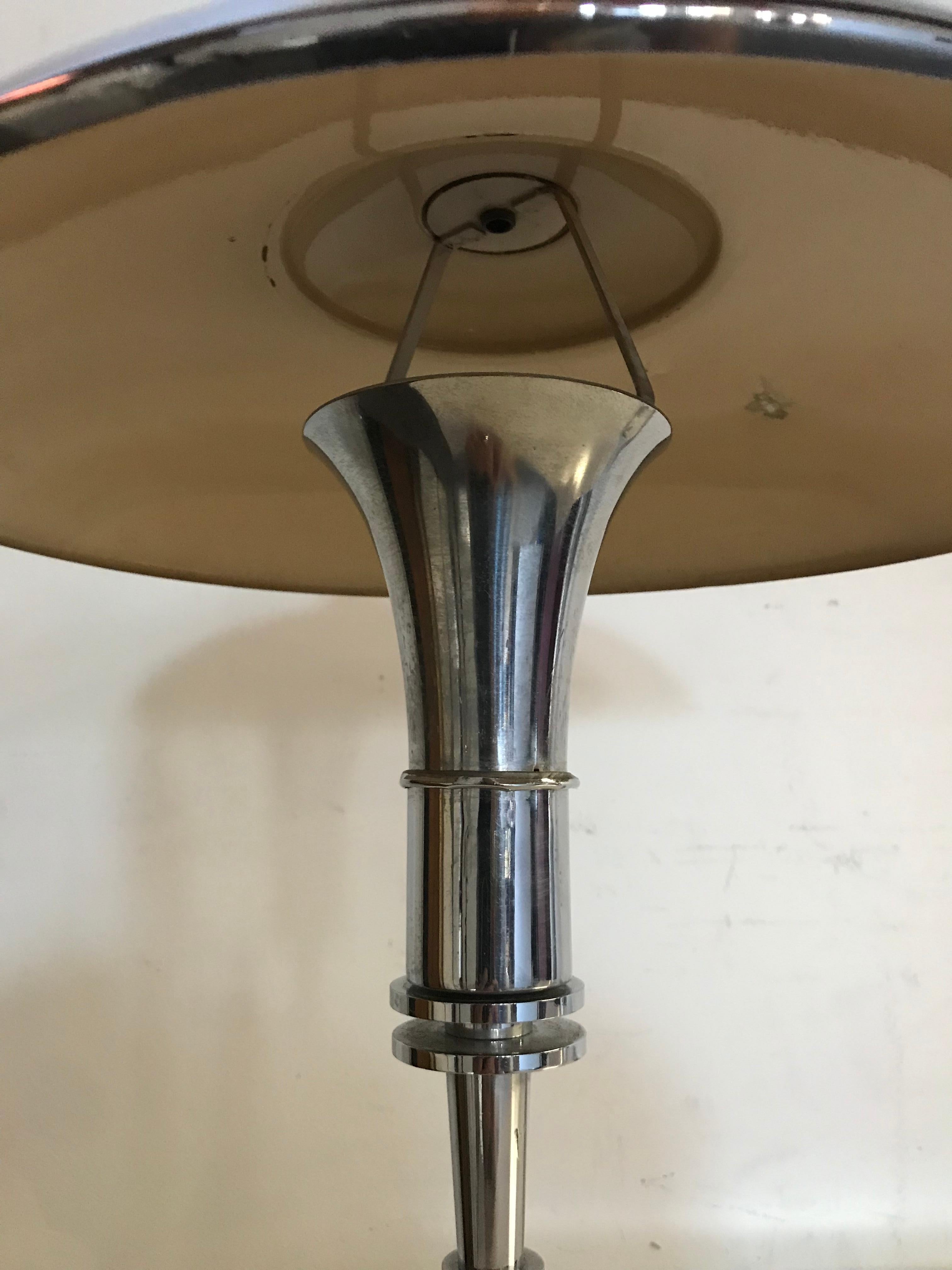 American Art Deco Machine Age Faries Chrome Desk Lamp Attributed to KEM Weber
