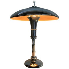 Art Deco Machine Age Faries Chrome Desk Lamp Attributed to KEM Weber