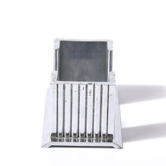 The Art of AGE Fluted Cigarette/Card Holder in Chrome signed Chase
