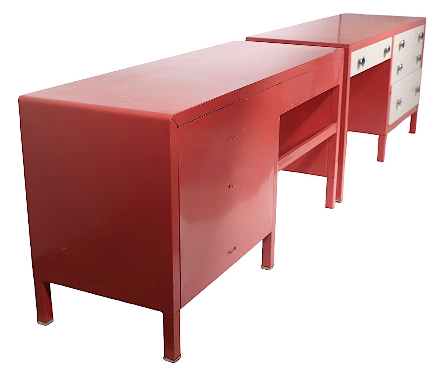 Mid-20th Century Art Deco Machine Age Industrial Desks by Bel Geddes for Simmons Furniture Co.  For Sale