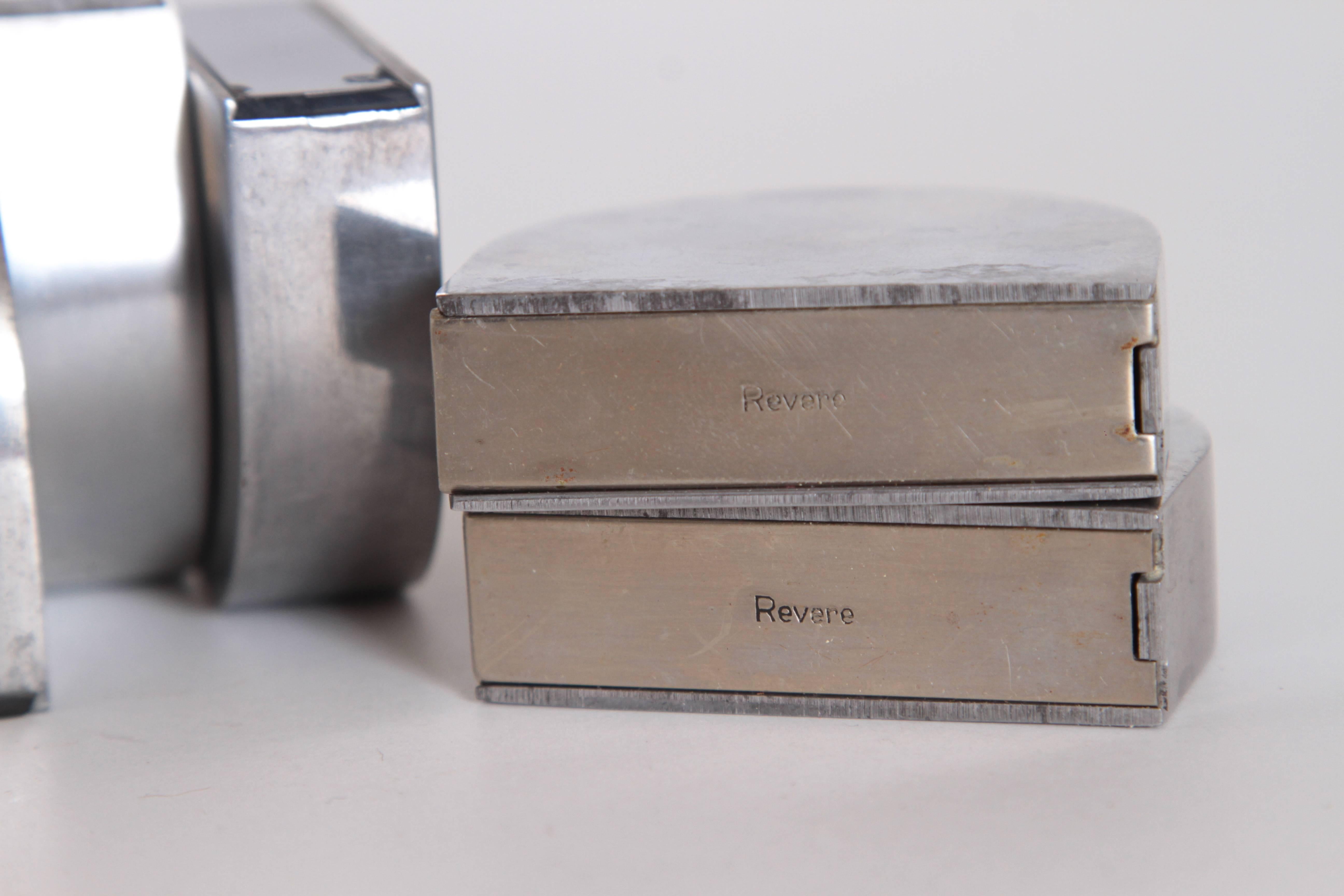 Art Deco Machine Age Lescaze Set 12 Duet Salt and Pepper Shakers for Revere For Sale 3