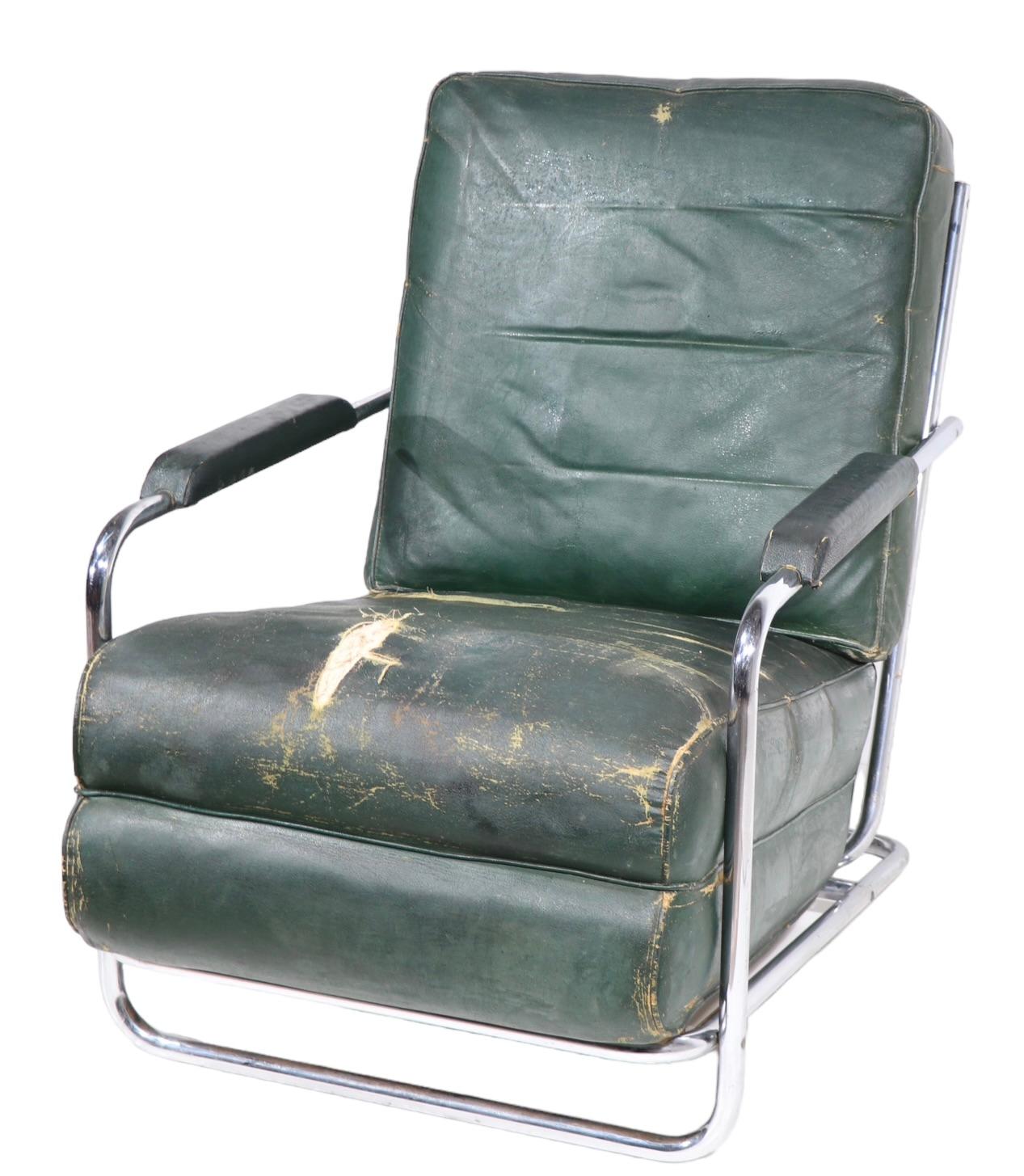 Art Deco Machine Age Lounge Chair designed by Gilbert Rohde for Troy Sunshade  For Sale 4