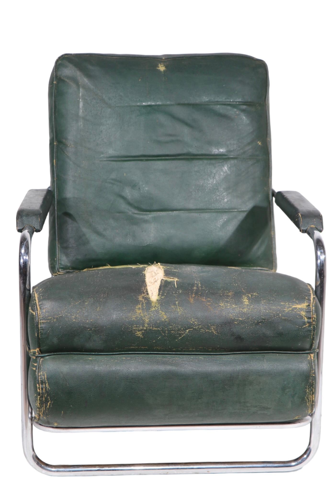 Art Deco Machine Age Lounge Chair entworfen von Gilbert Rohde für Troy Sunshade  im Angebot 4