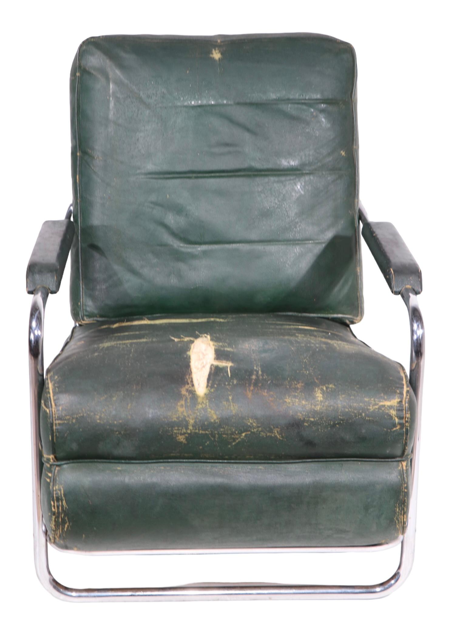 Art Deco Machine Age Lounge Chair designed by Gilbert Rohde for Troy Sunshade  For Sale 6