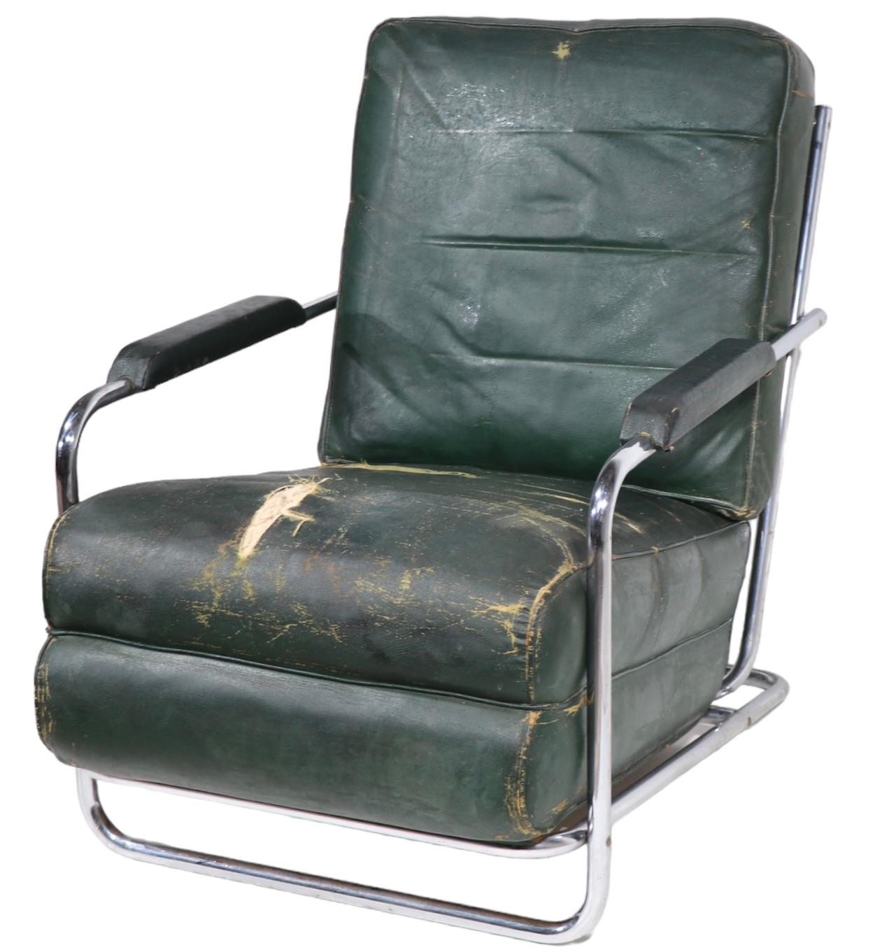 Art Deco Machine Age Lounge Chair designed by Gilbert Rohde for Troy Sunshade  For Sale 9