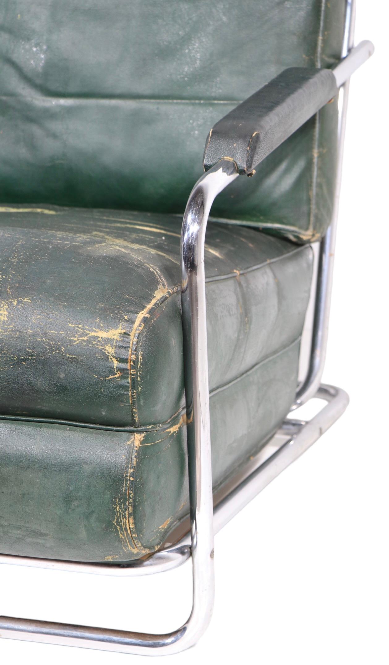 Art Deco Machine Age Lounge Chair entworfen von Gilbert Rohde für Troy Sunshade  im Angebot 9