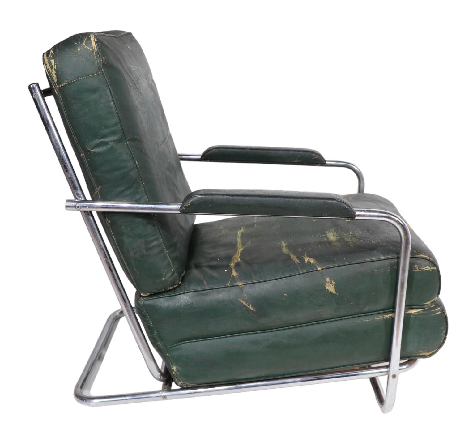 Art Deco Machine Age Lounge Chair designed by Gilbert Rohde for Troy Sunshade  For Sale 12