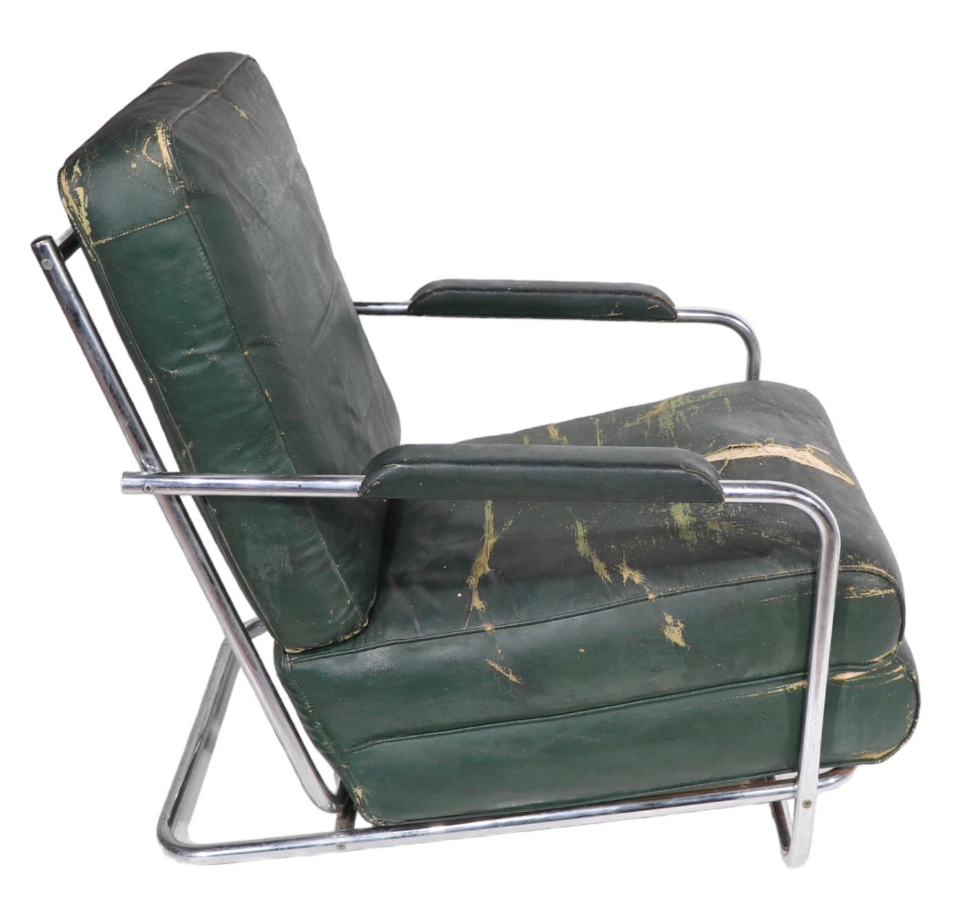 Art Deco Machine Age Lounge Chair designed by Gilbert Rohde for Troy Sunshade  For Sale 13
