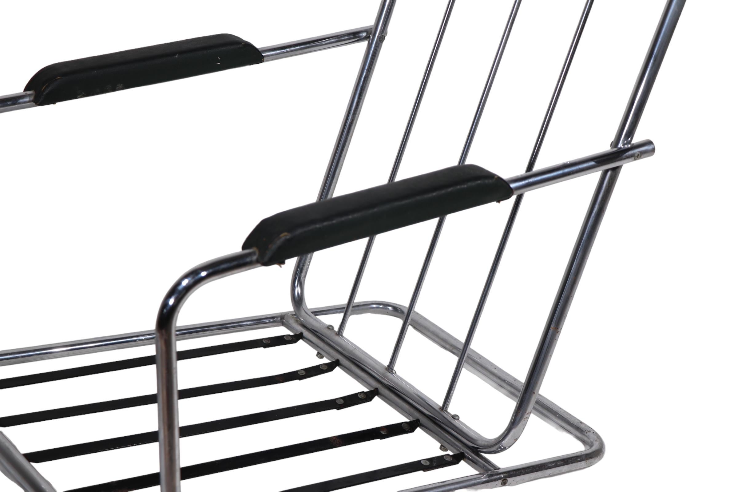 Art déco Chaise longue Art Deco Machine Age, designée par Gilbert Rohde pour Troy Sunshade en vente