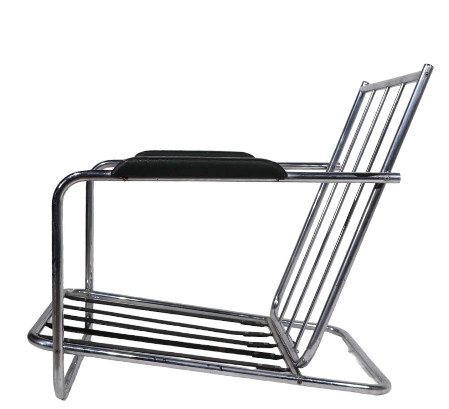 Art Deco Machine Age Lounge Chair entworfen von Gilbert Rohde für Troy Sunshade  (amerikanisch) im Angebot