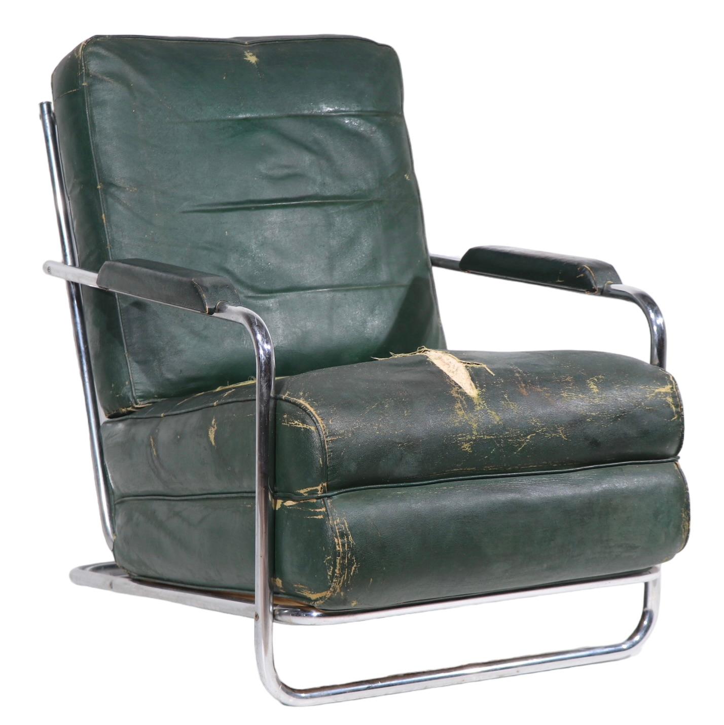 Art Deco Machine Age Lounge Chair entworfen von Gilbert Rohde für Troy Sunshade  im Angebot 1