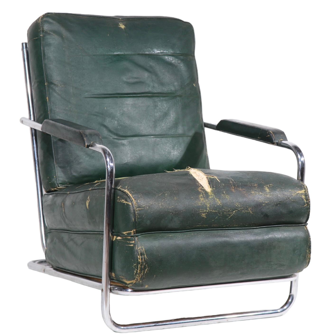 Art Deco Machine Age Lounge Chair designed by Gilbert Rohde for Troy Sunshade  For Sale 3