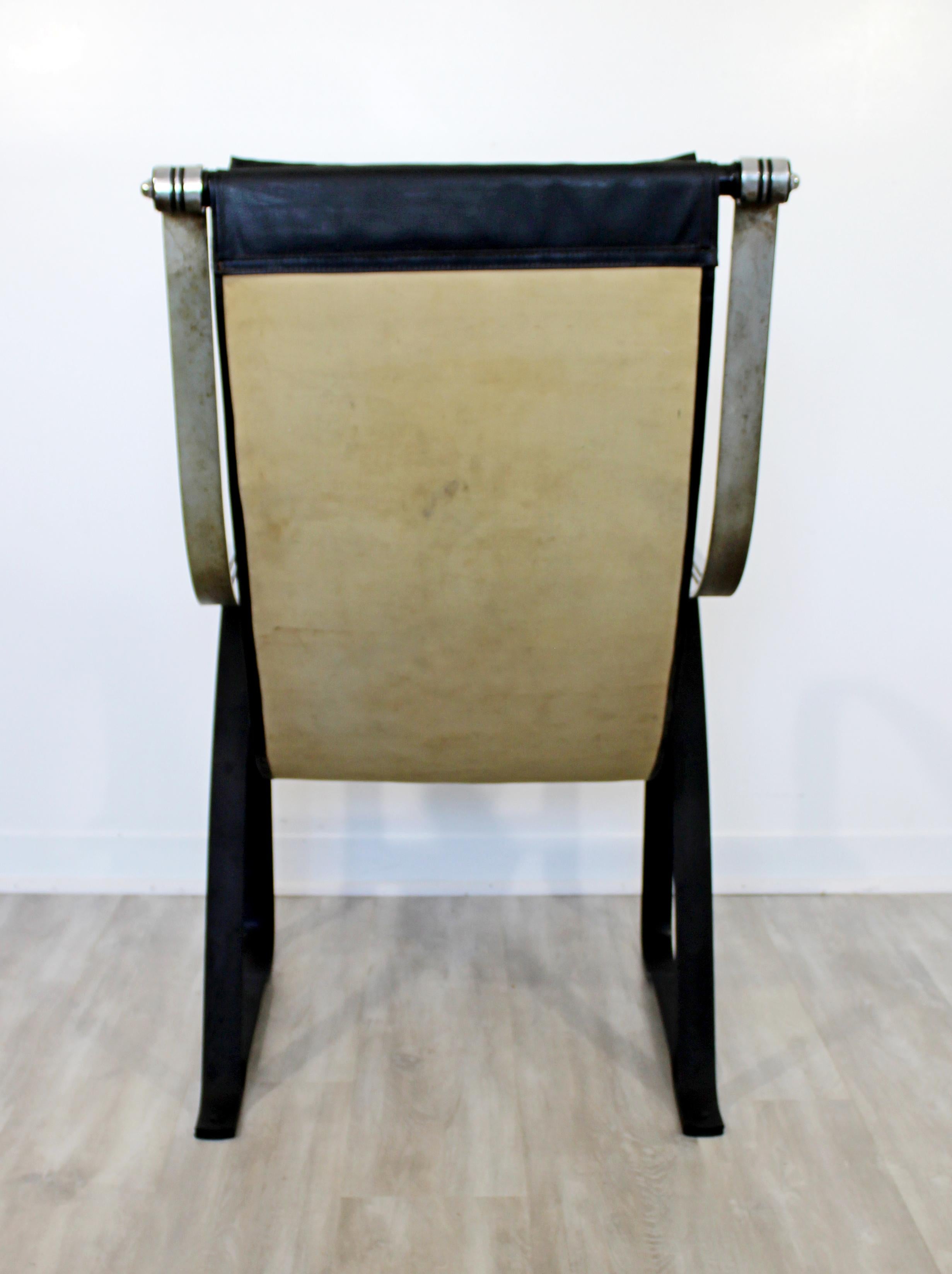 Art Deco Machine Age McKay Craft Cantilever Chrome Sling Armchair 1930s Black 3