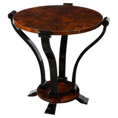 Art Deco Machine Age Occasional Table in Book-Matched & Burled Walnut