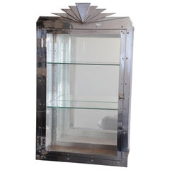 Art Deco Machine Age Odeon Style Vitrine / Display Cabinet Chrome REDUCED