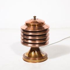 Art Deco Machine Age Polished Copper Table Lamp