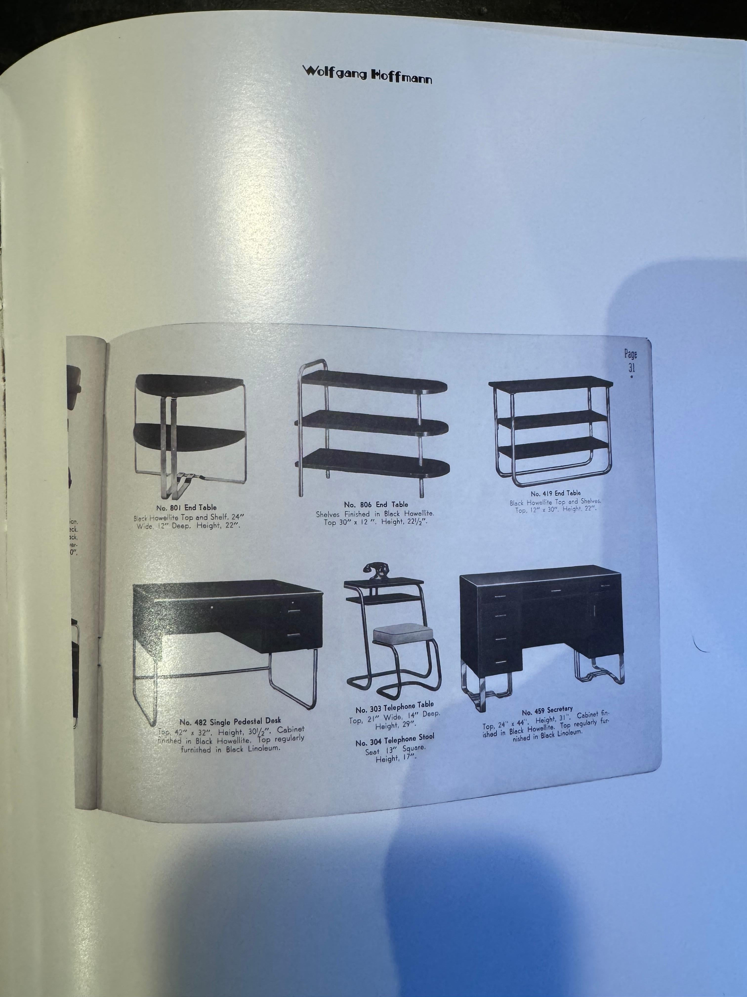 Secretaria Art Decó / Edad de la Máquina , Escritorio diseñado por Wolfgang Hoffmann / Howell en venta 10