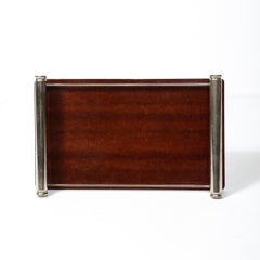 Art Deco Machine Age Sienna Bakelite Serving Tray with Satin Nickel Handles