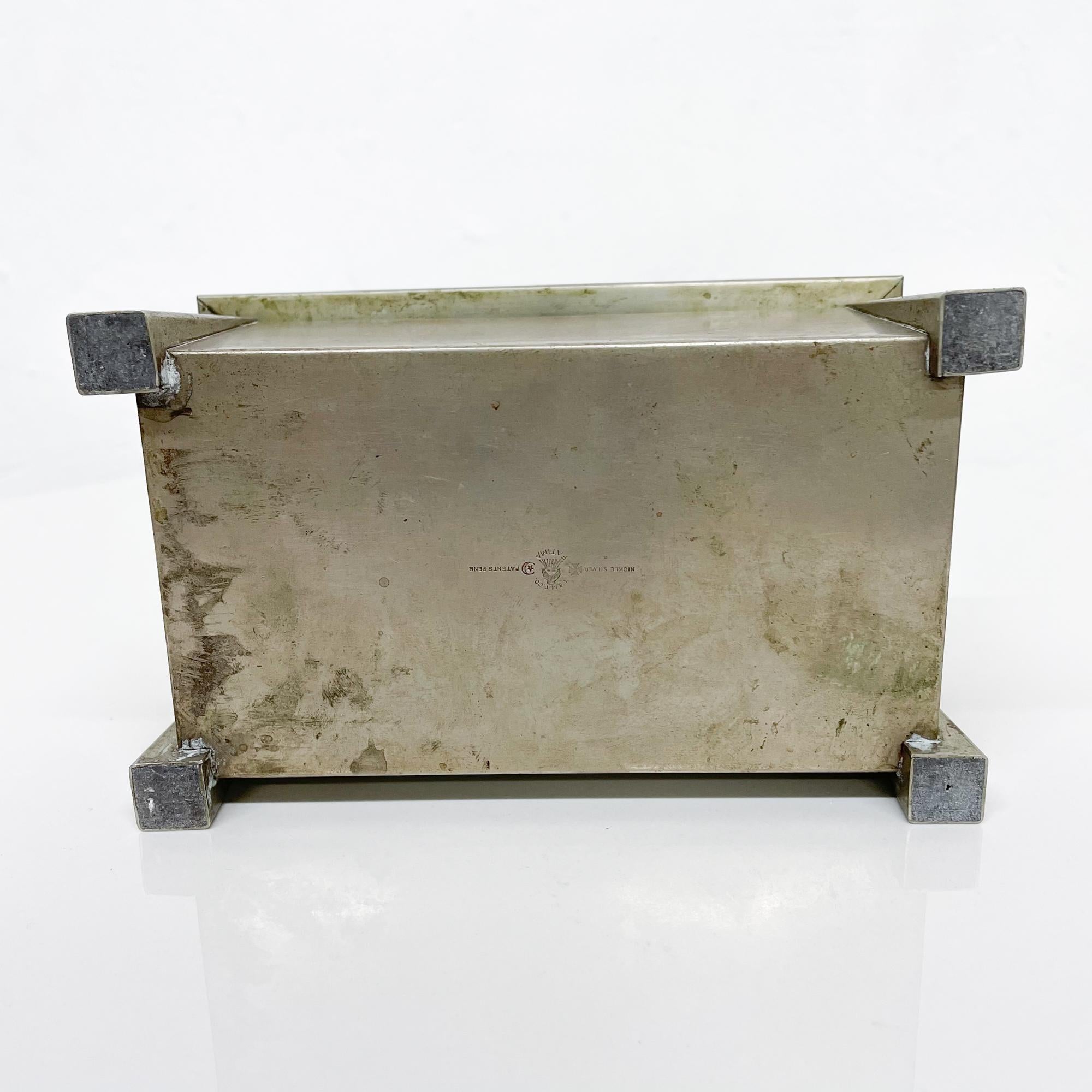 Art Deco Machine Age Silver Nickel Box by Fatima L&M T Co 6