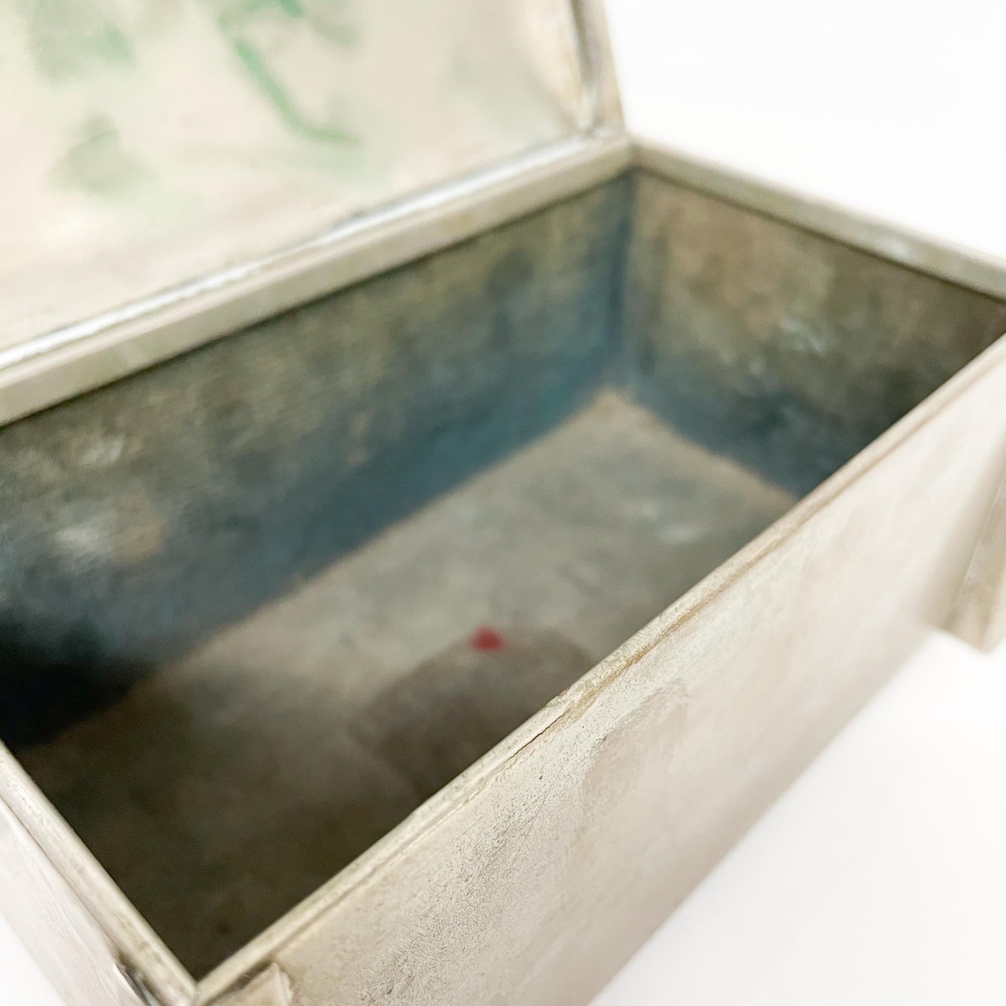 Art Deco Machine Age Silver Nickel Box by Fatima L&M T Co 2