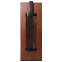 Art Deco Machine Age Skyscraper Lighted Stand with Glass Rods / Ebonized Details