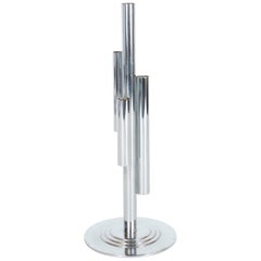 Art Deco Machine Age Skyscraper Style Chrome Vase by Walter Von Nessen