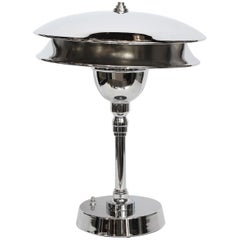 Art Deco Machine Age Skyscraper Style Polished Chrome Table Lamp