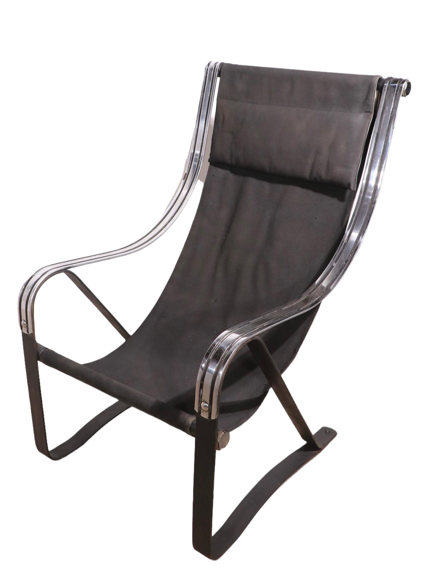 Art Deco Machine Age Sling Chair by McKay Craft Furniture Company In Good Condition For Sale In New York, NY