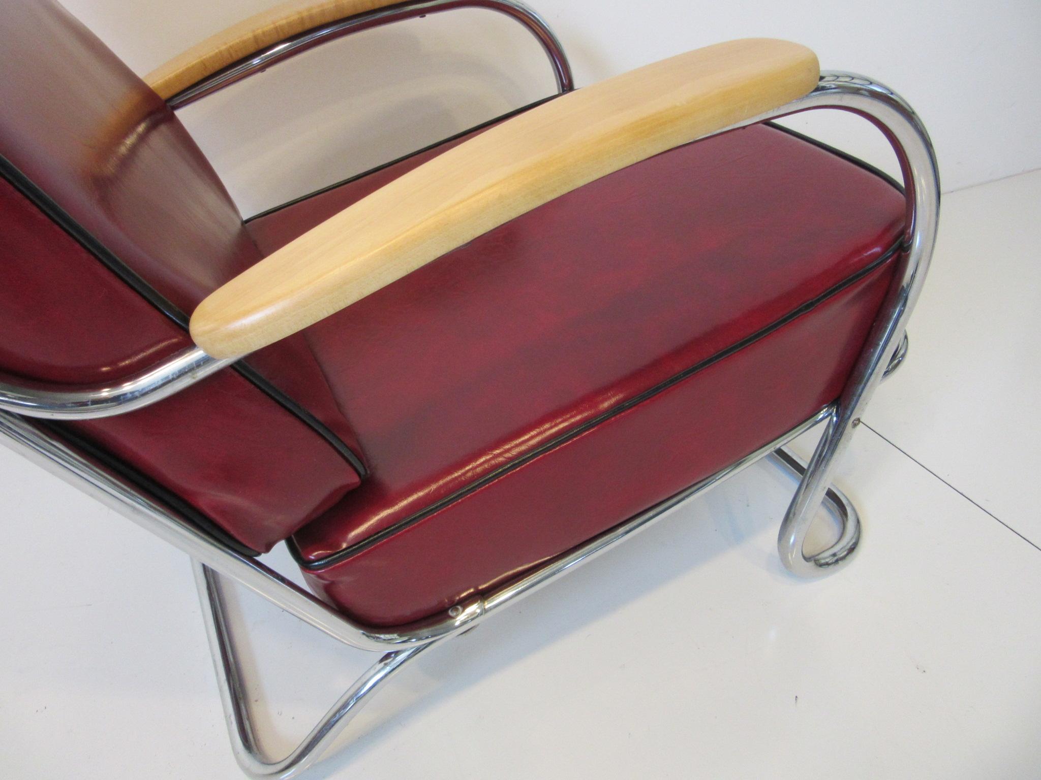 Art Deco / Machine Age Smaller Lounge Chair in the Style of Howell and Hoffmann 2