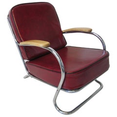 Art Deco / Machine Age Smaller Lounge Chair in the Style of Howell and Hoffmann